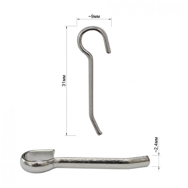 Язычок для пряжки пластик 063ПРП шириной 4см , металлический, цвет никель